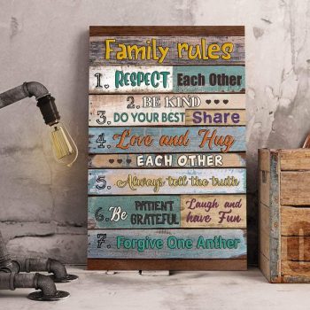 Family Rules Wall Art Canvas