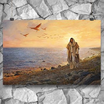 Jesus Christ Walking On The Beach