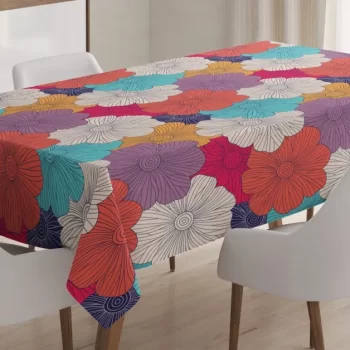 Abstract Daisy Ethnic 3D Printed Tablecloth Table Decor Home Decor