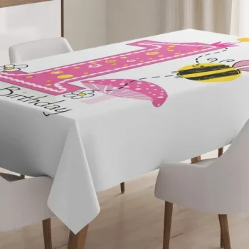 Bees Party Cake Candle 3D Printed Tablecloth Table Decor Home Decor