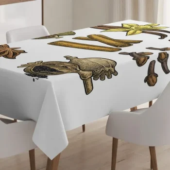 Cinnamon Anise Star Cardamom 3D Printed Tablecloth Table Decor Home Decor