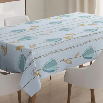 Corsage Of Flowers Stripes 3D Printed Tablecloth Table Decor Home Decor