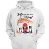 Fall Season Doll Dog Mom Sitting Personalized Hoodie Sweatshirt
