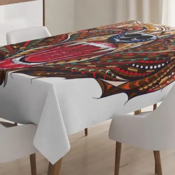 Head With Patterns 3D Printed Tablecloth Table Decor Home Decor