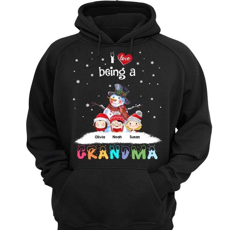 I Love Being A Grandma Cute Kids Personalized Hoodie Sweatshirt