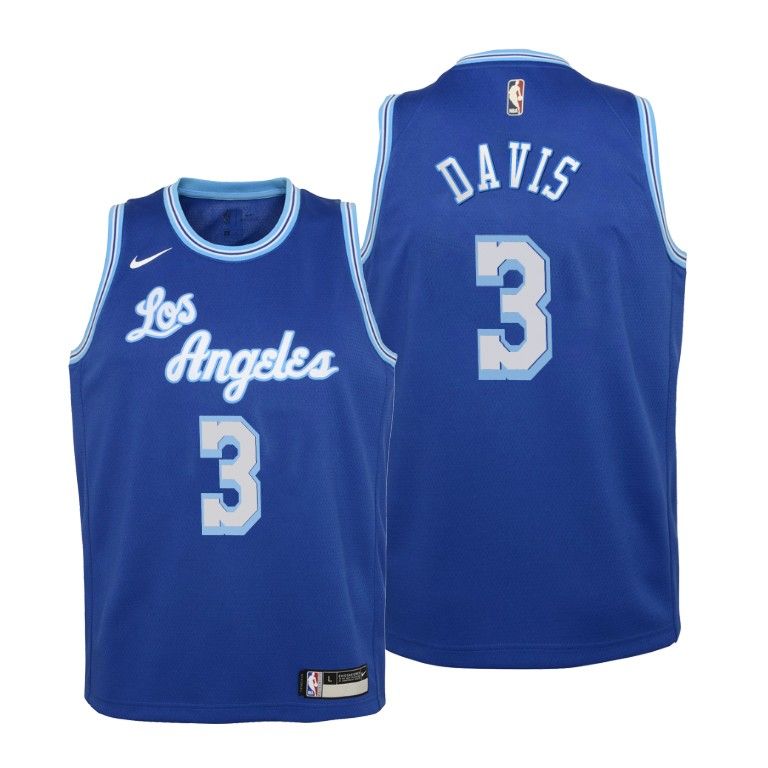 Los Angeles Lakers Anthony Davis Youth 2020-21 Classic Edition Blue ...