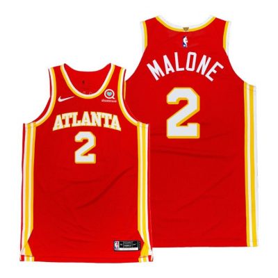 Men Atlanta Hawks #2 Moses Malone 2020-21 Icon Jersey Torch Red