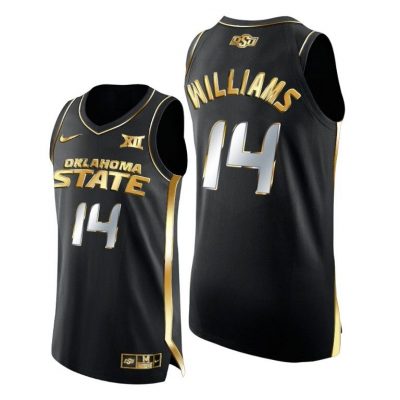 Men Bryce Williams Black Golden Oklahoma State Cowboys 2021 March Madness Jersey