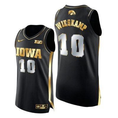 Men Joe Wieskamp #10 Iowa Hawkeyes Golden Edition Black Jersey