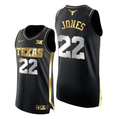 Men Kai Jones Black Golden Texas Longhorns 2021 March Madness Jersey