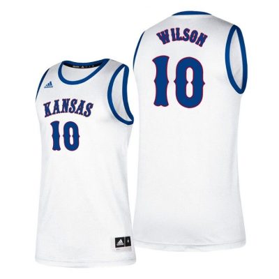 Men Kansas Jayhawks Jalen Wilson #10 White Classic College Basketball Jersey