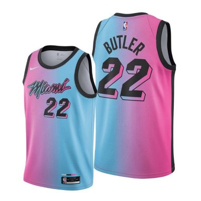 Men Miami Heat #22 Jimmy Butler Blue Pick 2020-21 City Edition Jersey Vice