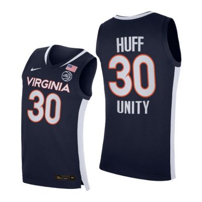 Men Virginia Cavaliers Jay Huff #30 Navy Unity 2021 Jersey
