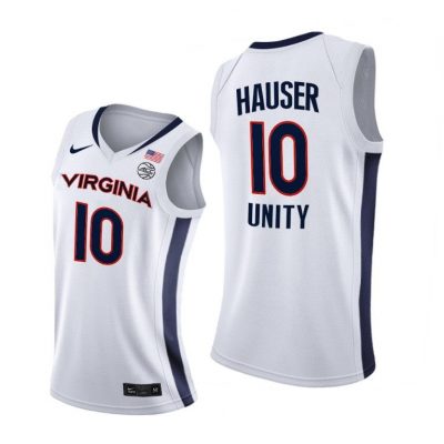 Men Virginia Cavaliers Sam Hauser #10 White Unity 2021 Jersey