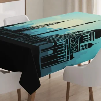 Moscow City Line Skyline 3D Printed Tablecloth Table Decor Home Decor