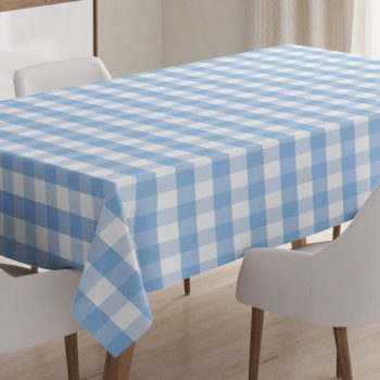 Pastel Rows Blue And White Flannel Vintage Printed Tablecloth Home Decor