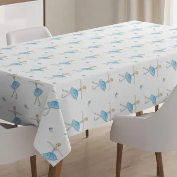 Slim Blonde Girl Motifs 3D Printed Tablecloth Table Decor Home Decor