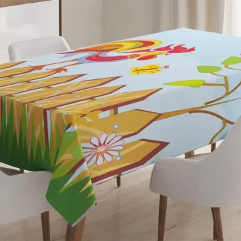 Tree Butterfly And Flower 3D Printed Tablecloth Table Decor Home Decor