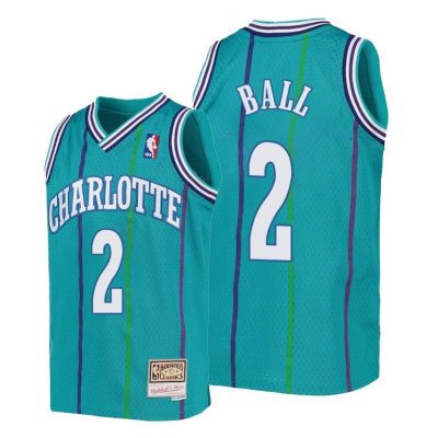 Youth Charlotte Hornets Lamelo Ball Kids Hardwood Classics Teal Jersey