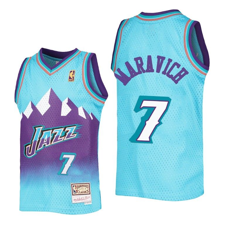Youth Pete Maravich Utah Jazz Jersey #7 Reload Blue Throwback – Choose Your  Style With Us