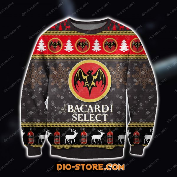 3D All Over Print Bacardi Select Rum Wine Ugly Christmas Sweatshirt