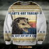 3D All Over Printed Let'S Eat The Trash & Get Hit By A Car Ugly Christmas Sweatshirt