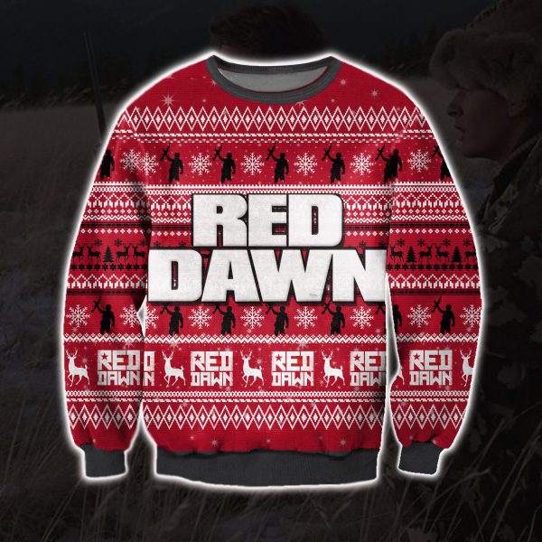 3D All Over Printed Red Dawn Christmas Sweatshirt