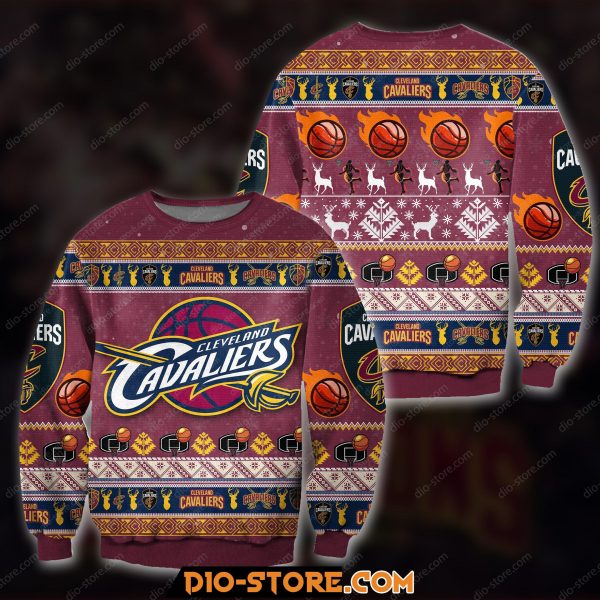 3D Knitting Pattern Cleveland Cavaliers Ugly Christmas Sweatshirt