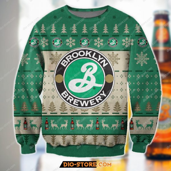 3D Print Knitting Pattern Brooklyn Lager Ugly Christmas Sweatshirt