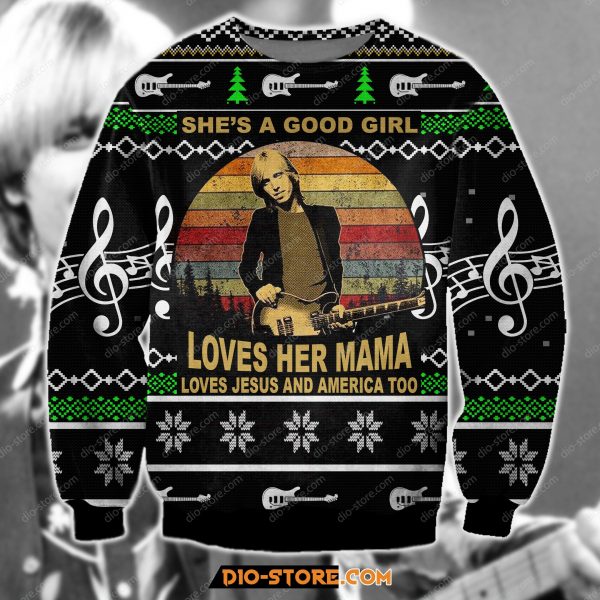 3D Print Knitting Pattern Tom Petty Ugly Christmas Sweatshirt