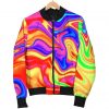 Abstract Colorful Liquid Trippy Print Bomber Jacket