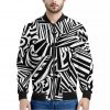 Abstract Dazzle Pattern Print Bomber Jacket