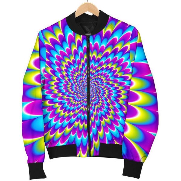Abstract Dizzy Moving Optical Illusion Bomber Jacket