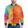 Abstract Polygonal Geometric Print Bomber Jacket