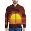 African Savanna Sunset Print Bomber Jacket