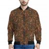 African Totem Pattern Print Bomber Jacket