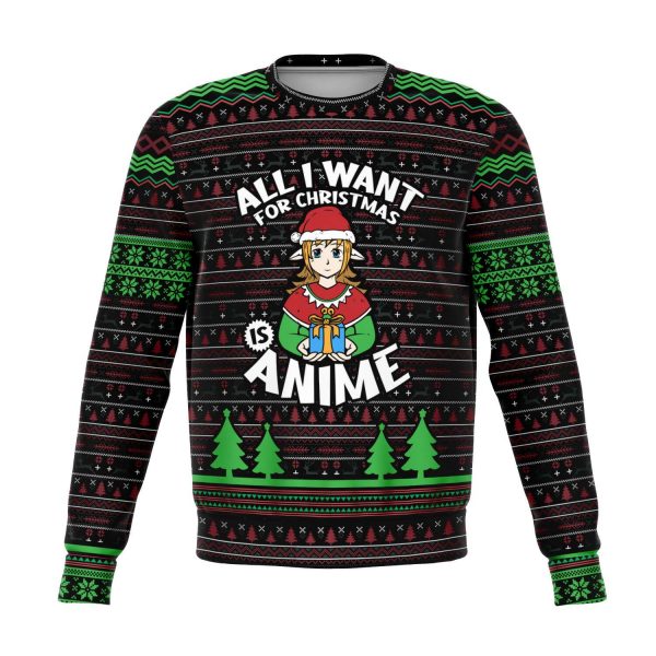 "All I Want For Christmas Is Anime" Ugly Christmas Sweatshirt - Colins Store