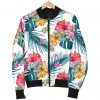 Aloha Hawaii Floral Pattern Print Bomber Jacket