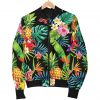 Aloha Hawaiian Tropical Pattern Print Bomber Jacket