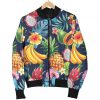 Aloha Tropical Fruits Pattern Print Bomber Jacket
