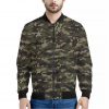 Army Camouflage Knitted Pattern Print Bomber Jacket