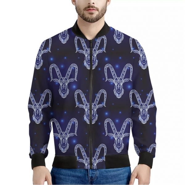 Astrology Capricorn Sign Print Bomber Jacket
