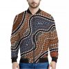 Australia River Aboriginal Dot Print Bomber Jacket