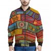 Australian Ethnic Pattern Print Bomber Jacket