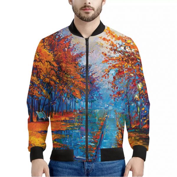 Autumn Painting Print Bomber Jacket