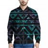Aztec Tribal Galaxy Pattern Print Bomber Jacket