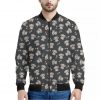 Baby Koala And Floral Pattern Print Bomber Jacket