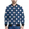 Baseballs Star Pattern Print Bomber Jacket