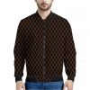 Black And Orange Harlequin Print Bomber Jacket