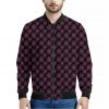 Black And Pink Spider Web Pattern Print Bomber Jacket